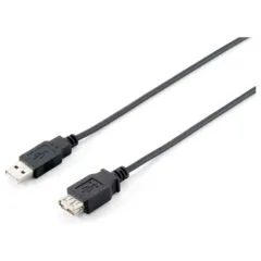 Equip Kabel USB-A 2.0 - to A Verl. St Bu 3.00m 480Mbps sw Polybeutel