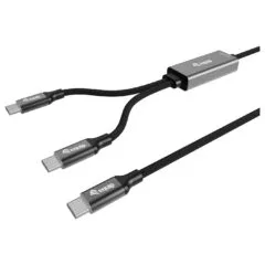 Equip Kabel USB-C4.0- to C Y-Kabel PD140W St St 1.50m schwarz