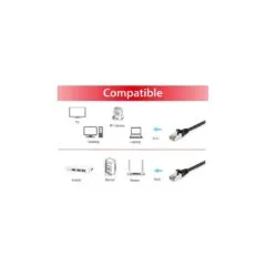 Equip Patchkabel Cat6 S FTP 2xRJ45 30.00m schwarz LSZH Polybeutel