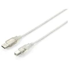 Equip USB Kabel 2.0 A-B St St 3.00m transparent Polybeutel