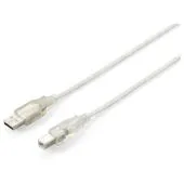 Equip USB Kabel 2.0 A-B St St 5.00m transparent Polybeutel