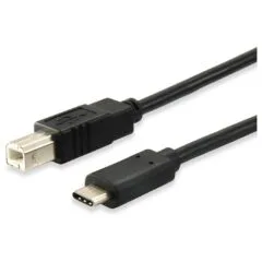 Equip USB Kabel 2.0 C-B St St 1.00m schwarz Polybeutel