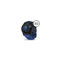 Garmin Instinct® AMOLED black mit Silikon-Wechselarmband 22 mm bolt blue