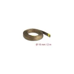 Geflechtschlauch aus Basalt Fasern 2 m x 15 mm braun