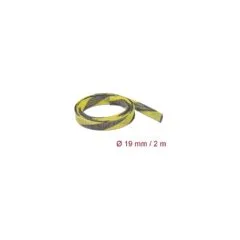 Geflechtschlauch dehnbar 2 m x 19 mm schwarz-gelb