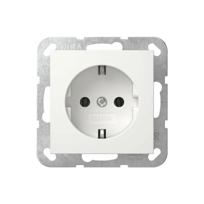 GIRA 444013 SCHUKO-Steckdose + Montagepl. AP Reinweiß — image 1