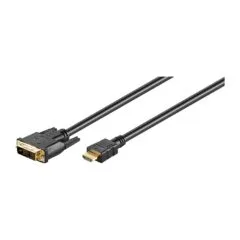 Goobay 1m HDMI DVI-D Kabel 19pol. [HDTV (1080p), vergoldete Kontakte, angespritzte Stecker]