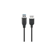 Goobay 3m USB 3.0 SuperSpeed Verlängerungskabel, Schwarz [USB 3.0-Stecker (Typ A) to USB 3.0-Buchse (Typ A)]