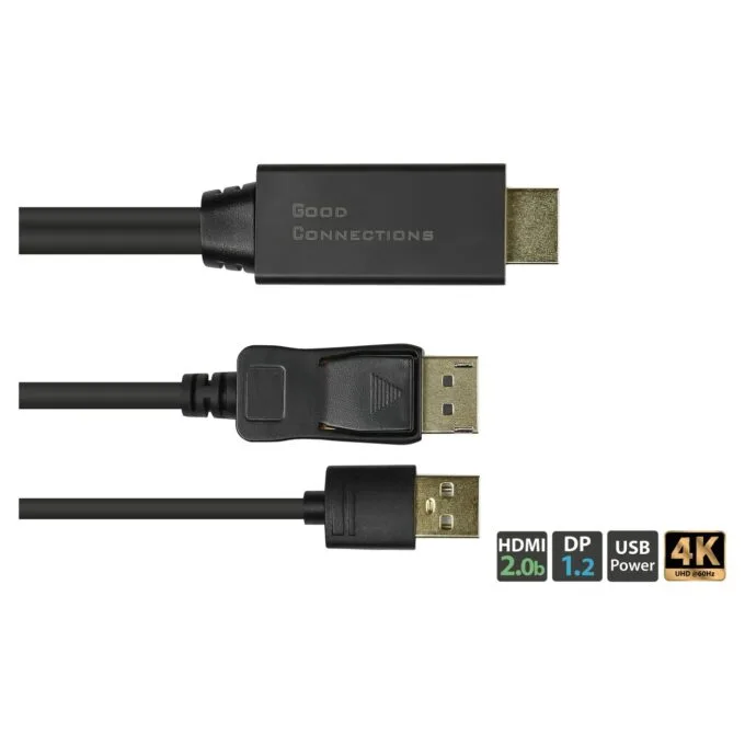 Good Connections Adapterkabel HDMI2.0b-St.-DP1.2-St. 2m — image 2