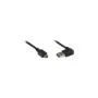 GoodConnections Anschlusskabel USB 2.0 EASY Stecker A an Mini B Stecker. gewinkelt. schwarz. 3m.