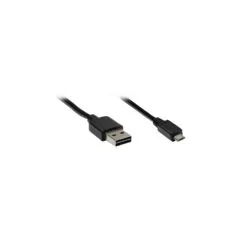 GoodConnections Anschlusskabel USB 2.0 EASY Stecker A an Stecker Micro B. schwarz. 2m.
