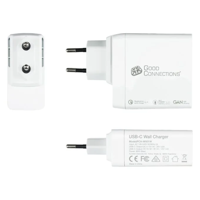 GoodConnections Charger 100W 3-Port 2xUSB-C USB-A QC4.0 Weiß — image 3