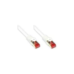 GoodConnections Patchkabel mit Rastnasenschutz. Cat. 6. S FTP. PiMF. PVC. 250MHz. weiß. 0.25m.