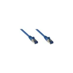 GoodConnections Patchkabel mit Rastnasenschutz. Cat. 6A. S FTP. PiMF. halogenfrei. 500MHz. blau. 10m.