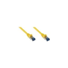 GoodConnections Patchkabel mit Rastnasenschutz. Cat. 6A. S FTP. PiMF. halogenfrei. 500MHz. gelb. 0.5m.