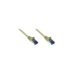 GoodConnections Patchkabel mit Rastnasenschutz, Cat. 6A, S FTP, PiMF, halogenfrei, 500MHz, grau, 15m,
