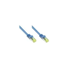GoodConnections RJ45 Patchkabel mit Cat. 7 Rohkabel und Rastnasenschutz (), S FTP, PiMF, halogenfrei, 500MHz, OFC, bl...
