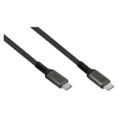 GoodConnections USB-C 2.0 (ST-ST) 1m Anschlusskabel Textilmantel 240W Anthrazit