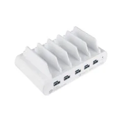GoodConnections USB Desktop Schnellladestation 110W 10-Port 5xUSB-C 5xUSB-A QC3.0 Weiß