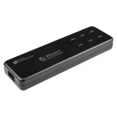 GoodConnections USB Desktop Schnellladestation 120W 6-Port USB-C QC4.0 Schwarz