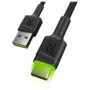 Green Cell KABGC06 USB-A to USB-C 1.2m LED Fast Charge Cable Black