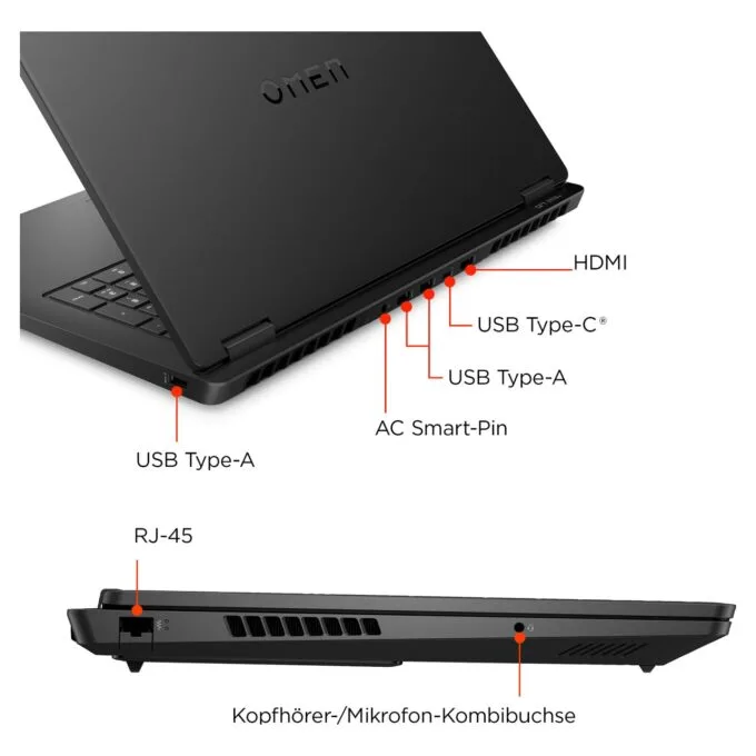 HP OMEN Gaming Laptop 17.3' QHD IPS Ryzen AI 7 350 32GB 1TB RTX 5070 240Hz Win11 17-db1475ng — image 8