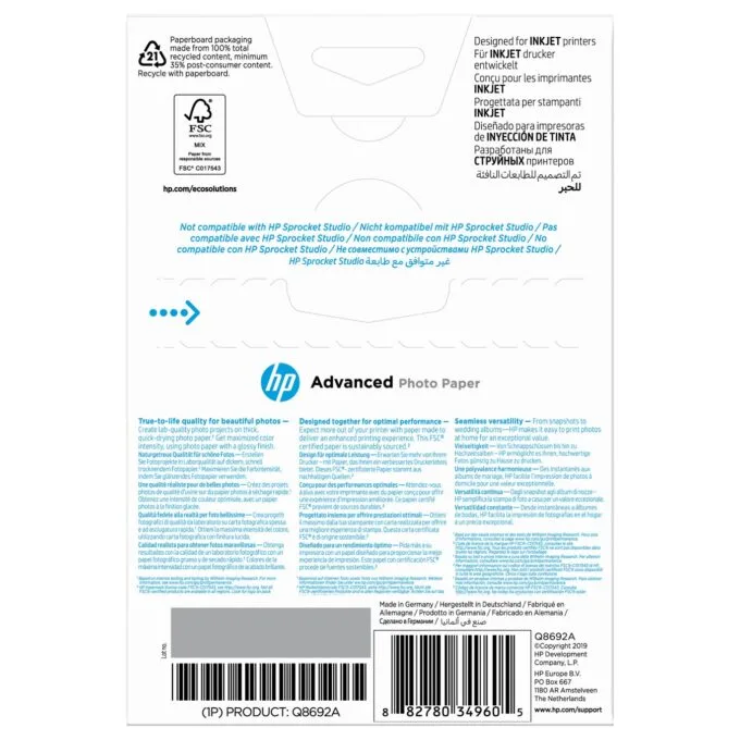 HP Q8692A 10x15cm Fotopapier — image 5