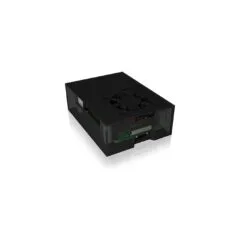 ICY BOX Gehäuse für Raspberry Pi 4, Aluminiumdeckel -boden, Acrylrahmen