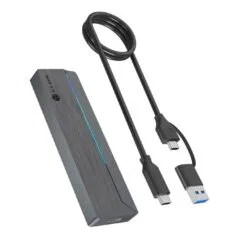 ICY BOX M.2 NVMe & SATA enclosure, RGB lighting, USB 3.2 Gen 2, 10 Gbps
