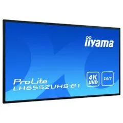 IIYAMA LH6552UHS-B1 165.10cm 65Zoll UHD IPS Landscape and Portrait 500cd m2 DVI-I VGA DP 3xHDMI DP MST 2xUSB2.0 LAN R...