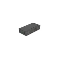 Industrie Hub 7 x USB 2.0 Typ-A mit 15 kV ESD Schutz und Hutschienenbefestigung