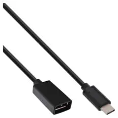 INLINE USB 3.1 Adapterkabel Typ C Stecker an A Buchse schwarz 0.15m