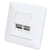 INTELLINET 2-Port Cat6a 10G RJ45-Unterputzdose STP weiß
