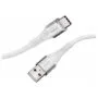 Intenso USB-Kabel A315C Nylon 1,5m weiß, USB-A und USB-C Anschluss, unterstützt Schnelladen (PD) bis 60W
