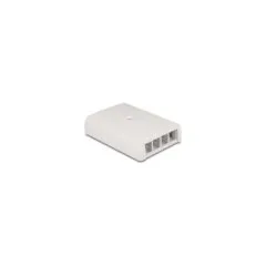 Keystone Leergehäuse Aufputz 4 Port für Glasfaser und Netzwerk weiß
