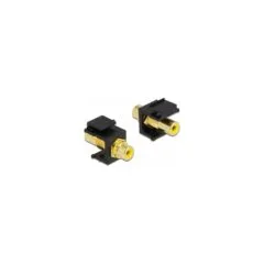 Keystone Modul Cinch Buchse to Cinch Buchse vergoldet gelb schwarz