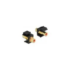Keystone Modul Cinch Buchse to Cinch Buchse vergoldet rot schwarz