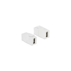 Keystone Modul EASY-USB 2.0 A Buchse to EASY-USB 2.0 A Buchse weiß