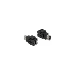 Keystone Modul FireWire 6 Pin Buchse zu FireWire 6 Pin Buchse schwarz