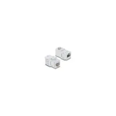 Keystone Modul Kupplung RJ45 Buchse zu Buchse Cat.6A 90° gewinkelt Kunststoff UTP weiß