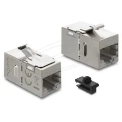 Keystone Modul Kupplung RJ45 Buchse zu RJ45 Buchse Cat.6A mit Metall Latch und Clip. geschirmt