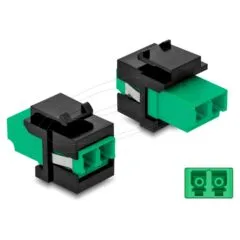 Keystone Modul LC Duplex Buchse zu LC Duplex Buchse grün schwarz