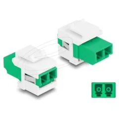 Keystone Modul LC Duplex Buchse zu LC Duplex Buchse grün weiß