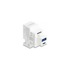 Keystone Modul mit USB Typ-A und USB Type-CTM Ladebuchse PD 20 W weiß
