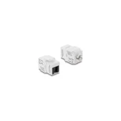 Keystone Modul RJ45 Buchse zu LSA Cat.6 UTP werkzeugfrei mit Staubschutzklappe weiß schwarz