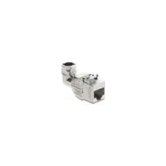 Keystone Modul RJ45 Buchse zu LSA Cat.6A mit Metall Latch werkzeugfrei 90° winkelbar geschirmt
