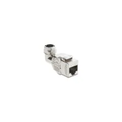 Keystone Modul RJ45 Buchse zu LSA Cat.6A werkzeugfrei 90° winkelbar geschirmt für Kabeldurchmesser von 5.0 - 8.5 mm