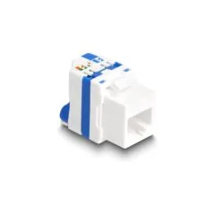 Keystone Modul RJ45 Buchse zu LSA Cat.6A werkzeugfrei mit blauen Drehverschluss