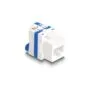 Keystone Modul RJ45 Buchse zu LSA Cat.6A werkzeugfrei mit blauen Drehverschluss
