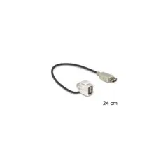 Keystone Modul USB 2.0 A Buchse 110° to USB 2.0 A Buchse mit Kabel weiß